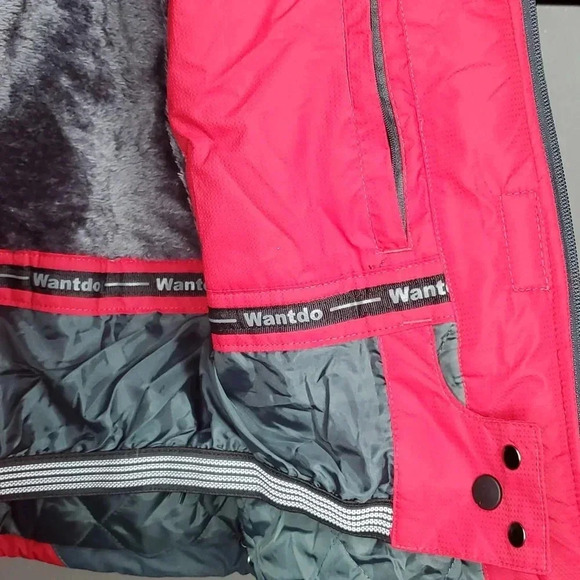 Wantdo Women's Red Hooded Winter Ski Jacket Size Small - Picture 11 of 15